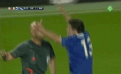 Ballack chases ref